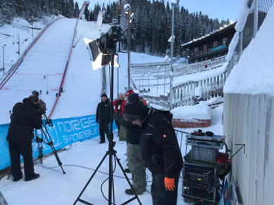 NOKO für das ZDF , Unilaterale mit Kommentatorplatz und drei Live Kameras aus Norrwegen, Litauen und Italien